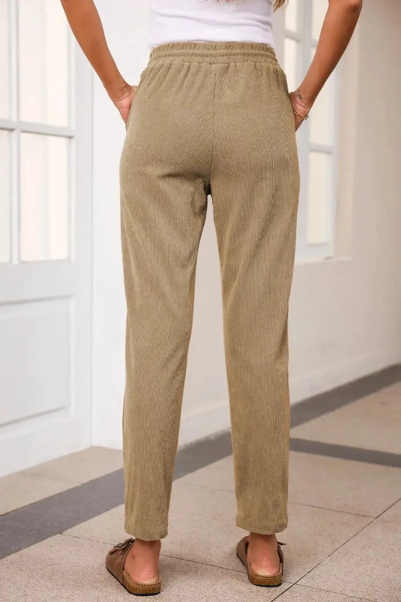 Comfortable Drawstring Straight Pants with Pockets - Love Salve
